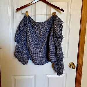 Charlotte Russe Off Shoulder Gingham Crop Top
